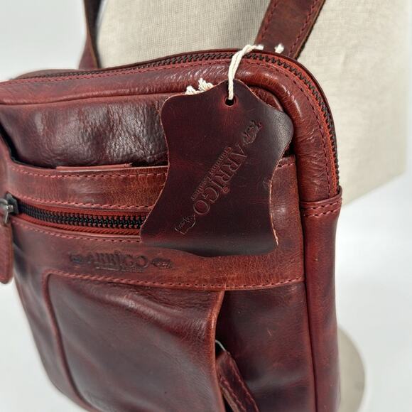 NWT Arrigo red leather Crossbody bag - Picture 3 of 7